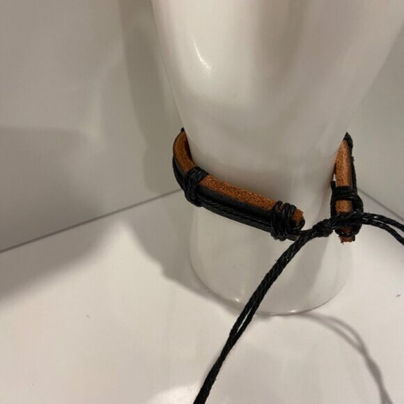 Leather  Metal Adjustable Bracelet With metal handcuffs symbol commitment - Picture 12 of 14